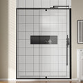 CALYZ Pivot Glass Shower Door 44-48"W x 71"H - Matt Black
