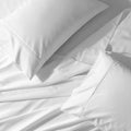 Attached Waterbed Sheet Set 650 Thread Count Solid Sateen - King/Calking Waterbed / White