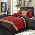 Atlantis Embroidered Nature Inspired Multi-Piece Red Comforter Set - Twin XL