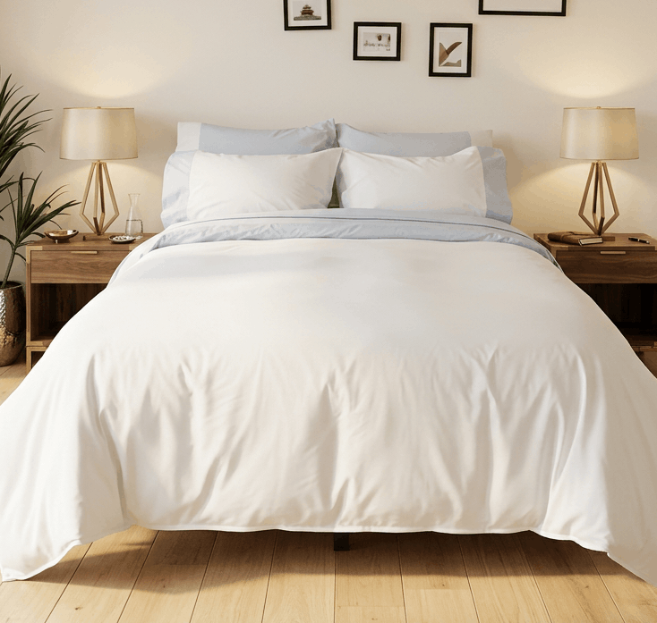 Remi Percale Duvet Cover Set Bicolor 100% Cotton USA