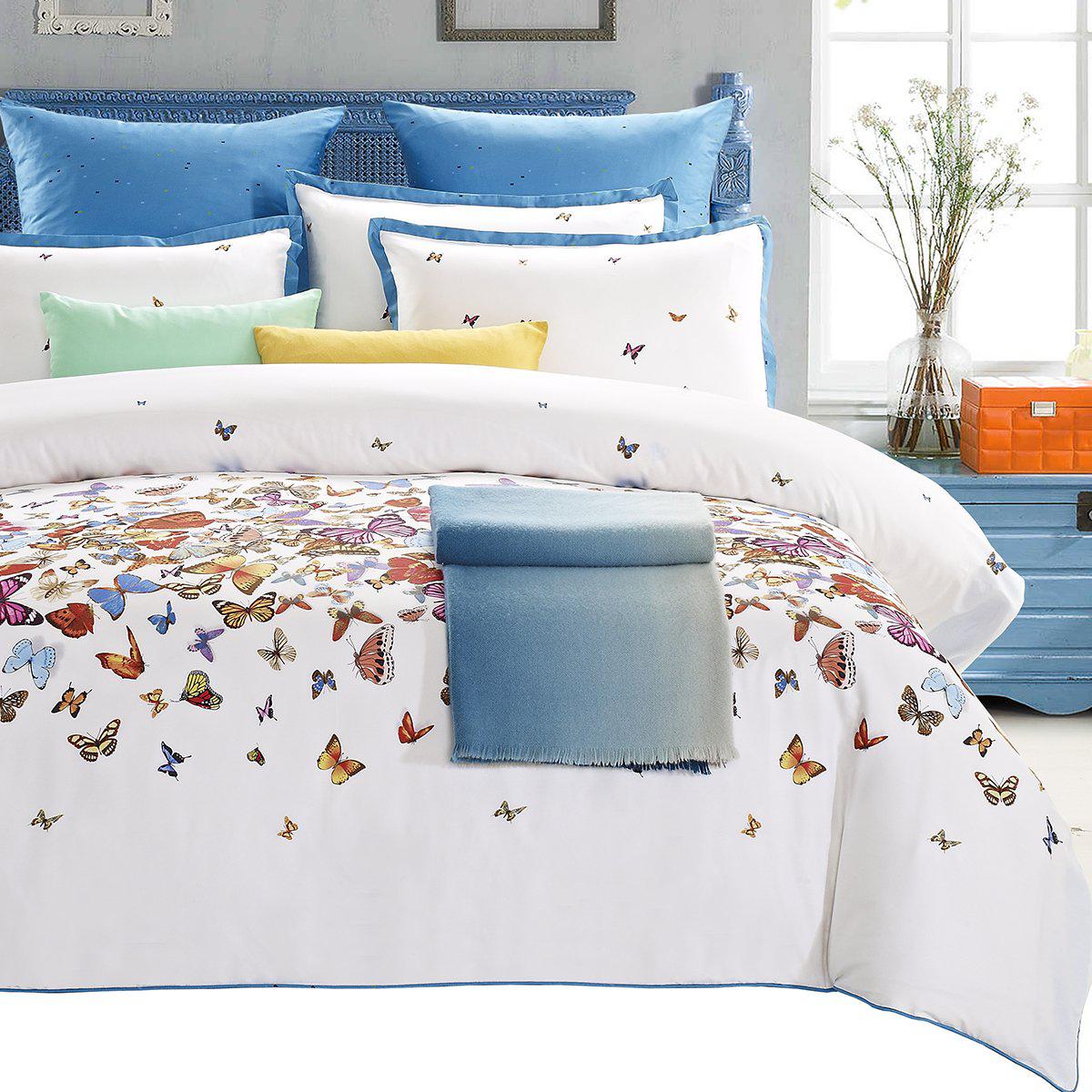 Butterfly 7 Piece Cotton Duvet Cover Set, King