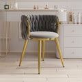 Set of 2 Barrel Back Dining Chair Velvet Upholstery Scandinavian Design Light Gray Round Accent