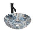 Sigsyl Artistic Vessel Sink | Ceramic Bathroom Vanity Top & Faucet - Round / Colored