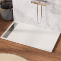 SLYDO Curbless Shower Base | Shower Pan Linear Drain - White / 60 in. L x 32 in. W