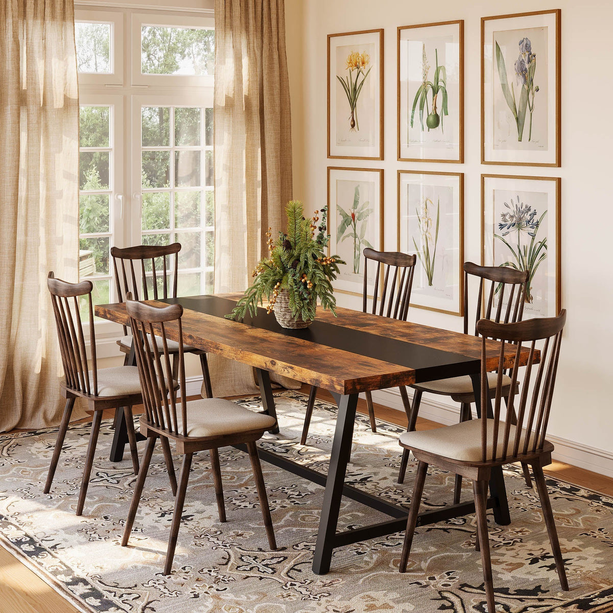 Dining Table for 8 People, 70.87" Rectangular Wood Kitchen Table