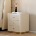 Modern 3-Drawer Nightstand with Sintered Stone Top & Built-In USB Port