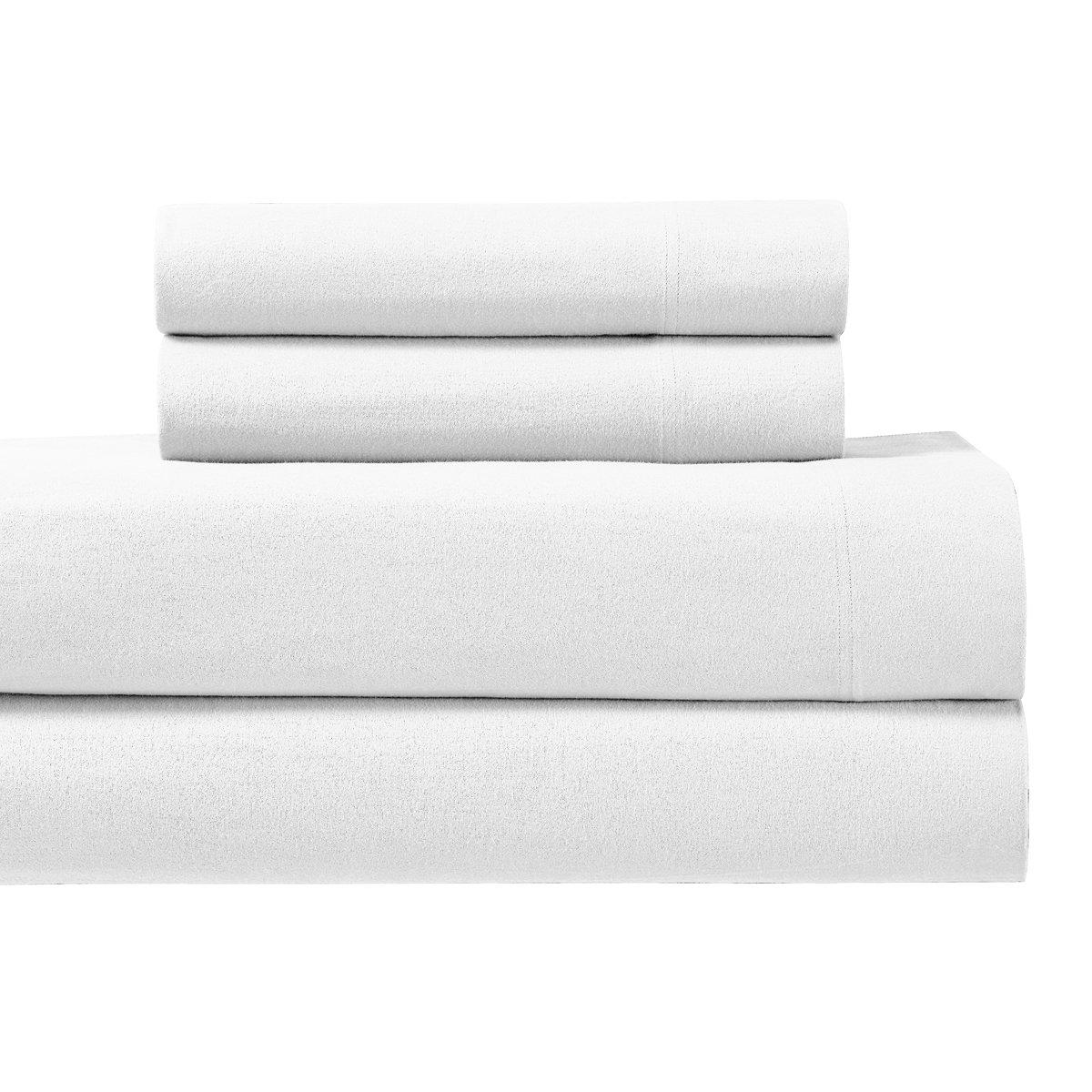 Heavyweight Flannel Sheet Set - California King / White