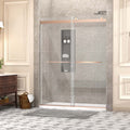 CALYZ Frameless Shower Door | Bypass Sliding 56-60"W x 75"H - Brushed Rose Gold
