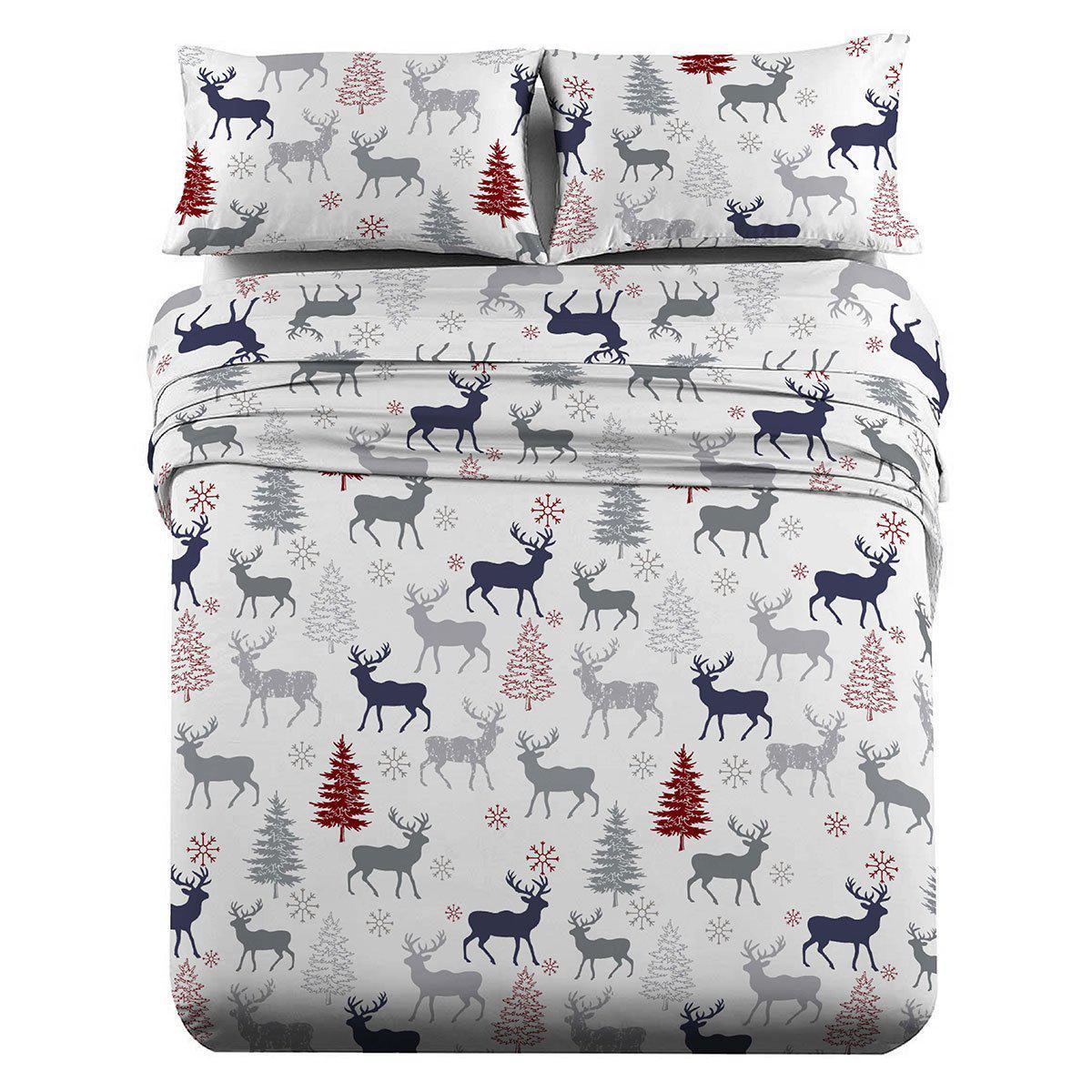 Heavyweight Flannel Sheet Set - California King / Christmas Deer