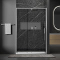 CALYZ Pivot Glass Shower Door 44-48"W x 71"H - Brushed Nickel
