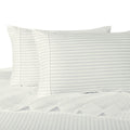 Damask Striped 600 Thread Count Sheet Set - California King / White