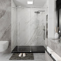 CALYZ Frameless Shower Door | Single Sliding 56-60"W x 75"H - Silver