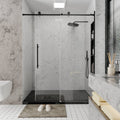 CALYZ Frameless Shower Door | Single Sliding 56-60"W x 75"H - Black
