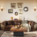 35" Farmhouse Square Coffee Table with LED Lights