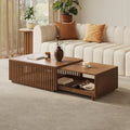 Modern 33"-55" Mid-Century Extendable Walnut Coffee Table with Storage
