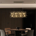 Mid Century Modern 12-Light Crystal Firework Sputnik Kitchen Island Lighting in Chrome