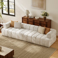 Nimbus 118" 3-Seater Velvet Channel Tufted Sofa