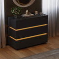 Lumio 39" Black 3-Drawer Dresser with Light and Charging Station