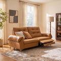 85" 2-Seater Genuine Leather Power Reclining Sofa with USB & USB-C Charging Ports