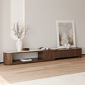 Velar 71"-114" Modern Extendable Fluted Sintered Stone TV Stand with 3 Drawers