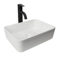 Sigsyl Artistic Vessel Sink | Ceramic Bathroom Vanity Top & Faucet - Rectangular / White