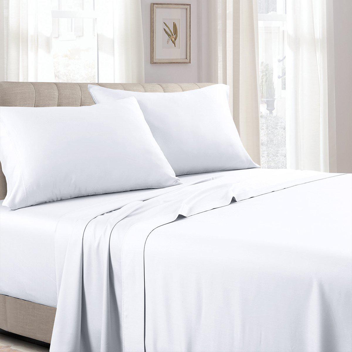 Top Split (Flex Top) California King Sheet Set - 340 Pure Cotton - White